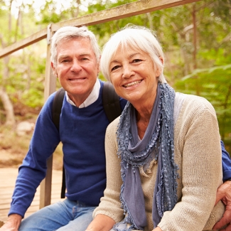 Older couple enjoying outdoors