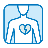 Illustration of person, heart highlighted
