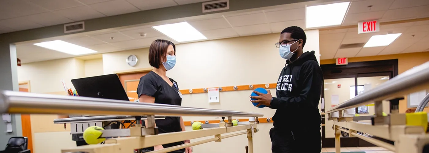 Mary Free Bed Staff in rehabilitation area